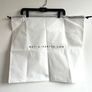 Net-A-Porter large white black drawstring dust bag